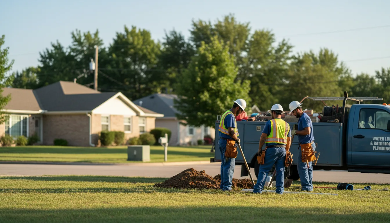 Residential water line and bathroom plumbing service in Oak Hill, OH